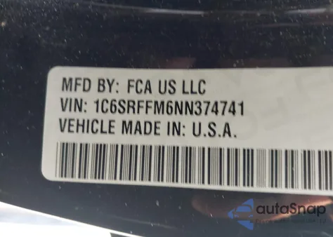 2022 Ram 1500 Big Horn 4X4 5'7 Box из США, поврежденный, VIN 1C6SRFFM6NN374741